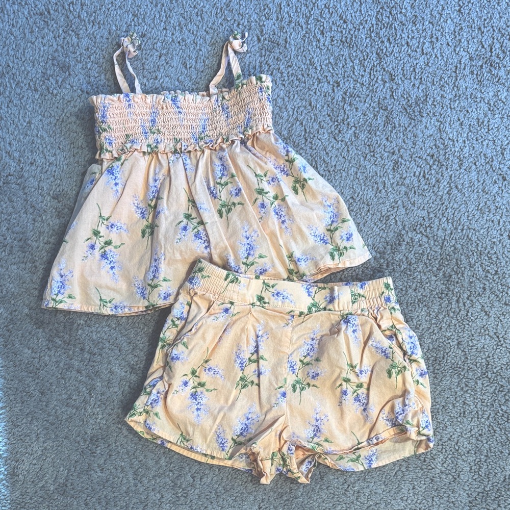 Janie and Jack Floral Smocked Top and Shorts Set